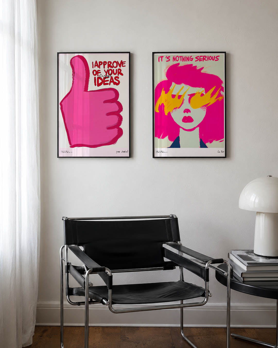 Roze duim omhoog Posterset