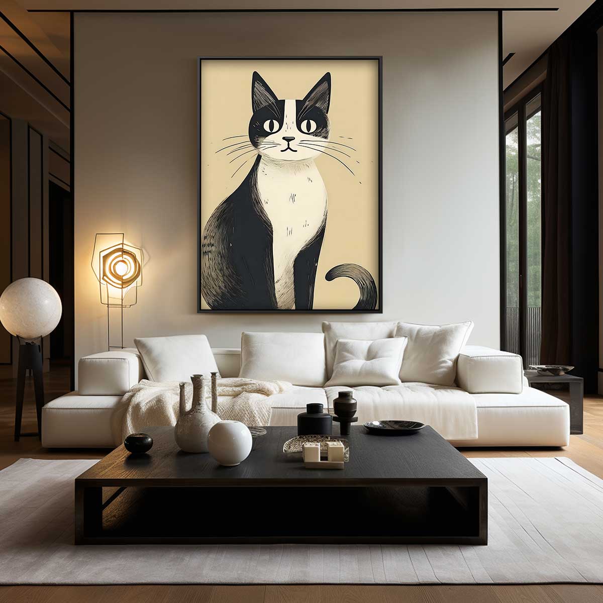 Zeitlose Katze auf Tapetenkunst