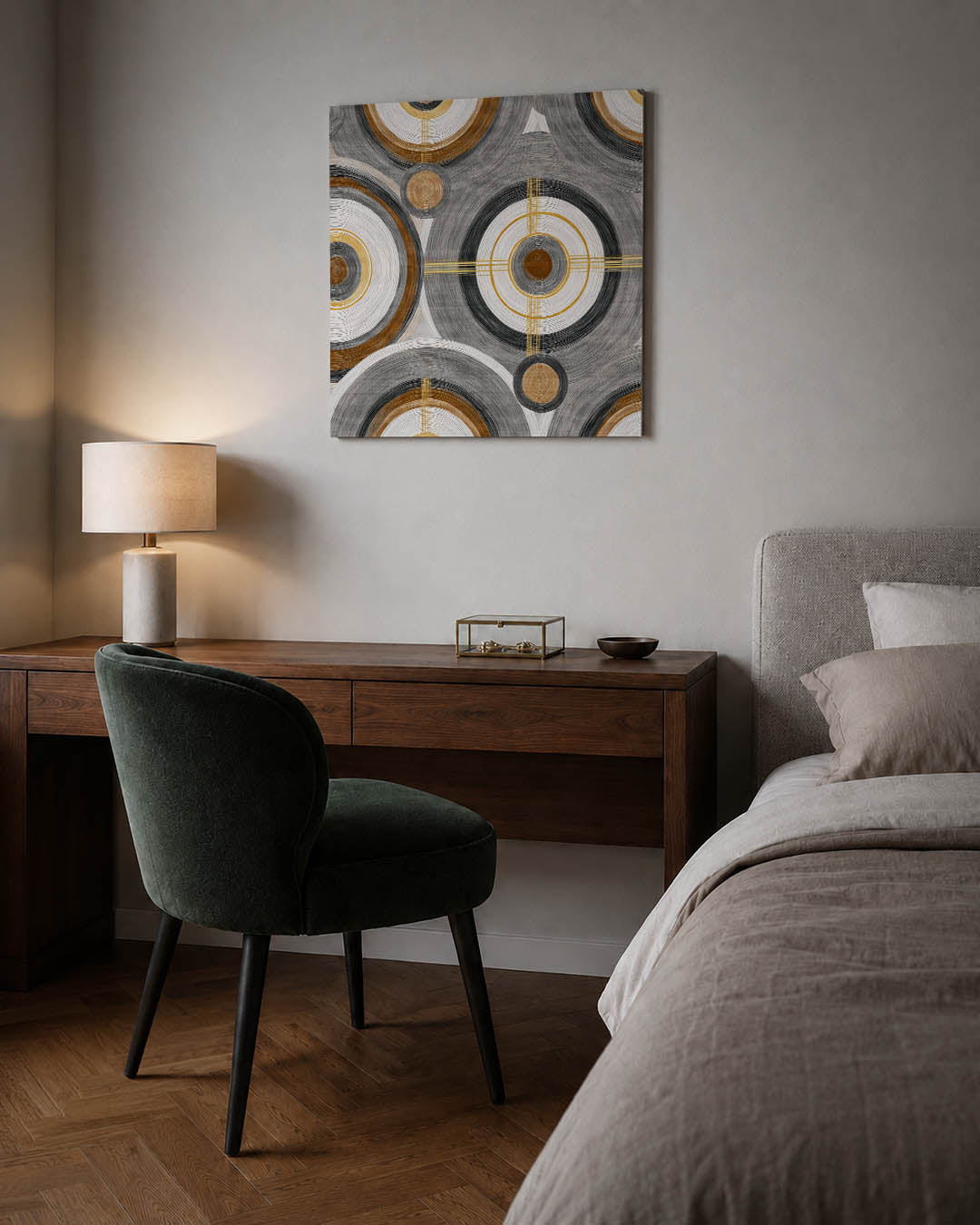 Cirkelpatroon met lijnen Kunstwerk
