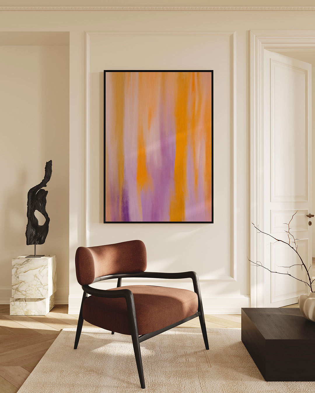 Vloeiende kleurencompositie Kunstwerk