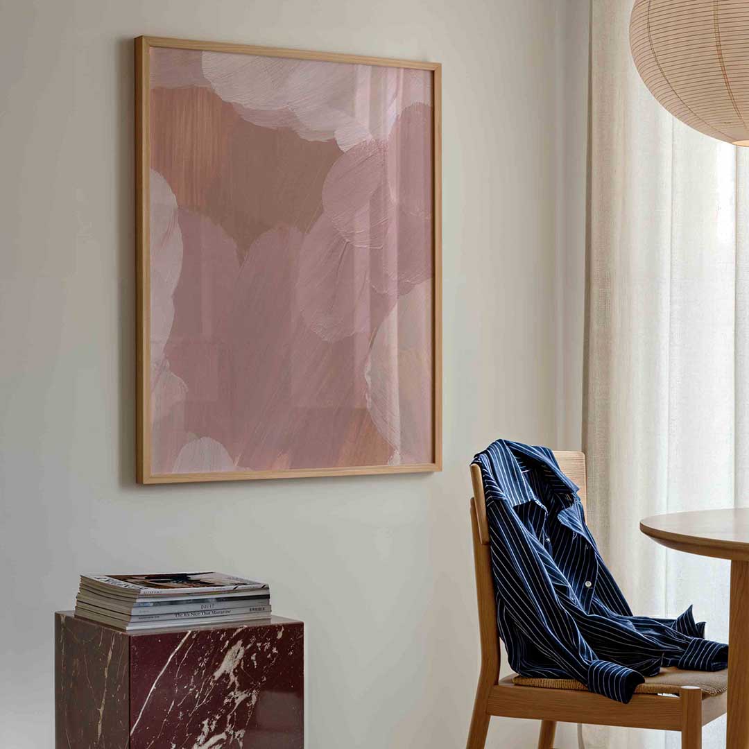 Roze penseelstreken Poster