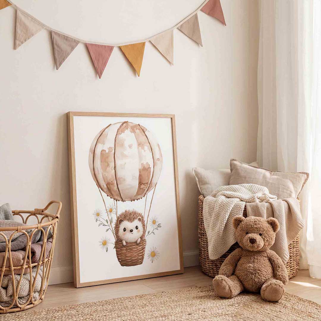 Egel in luchtballon Poster