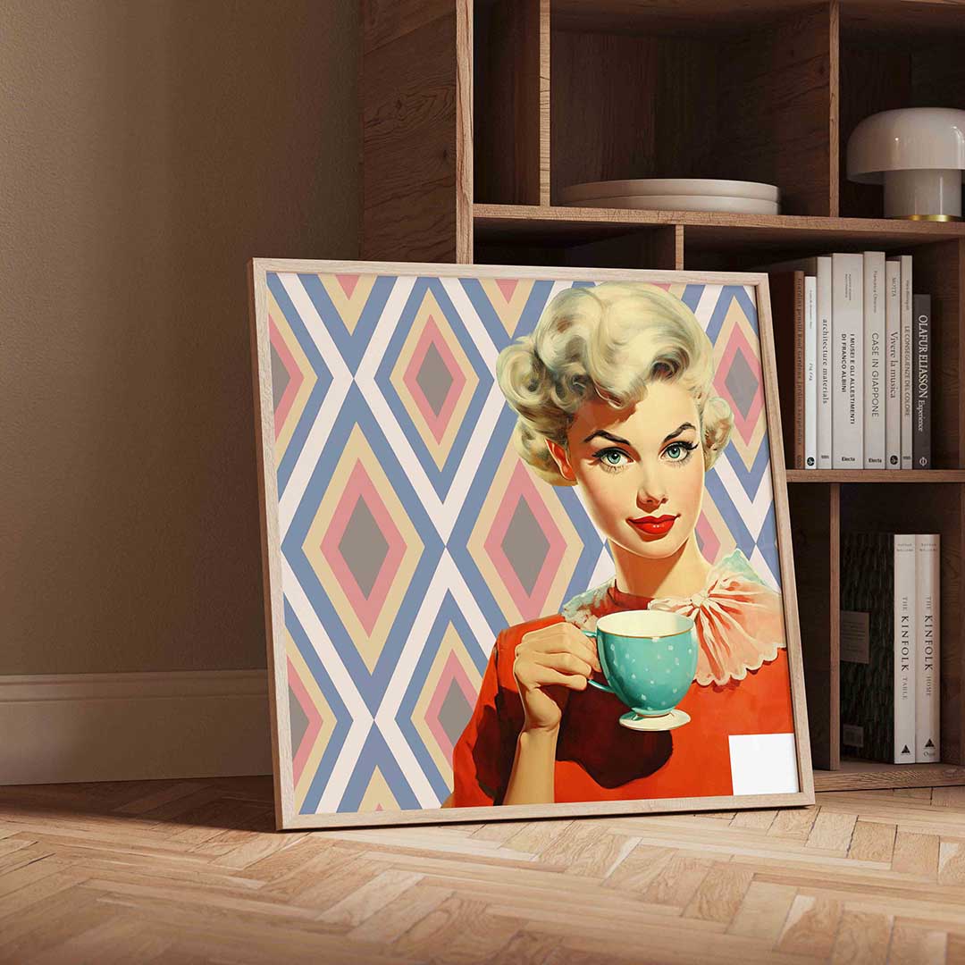 Vrouw met kopje Poster