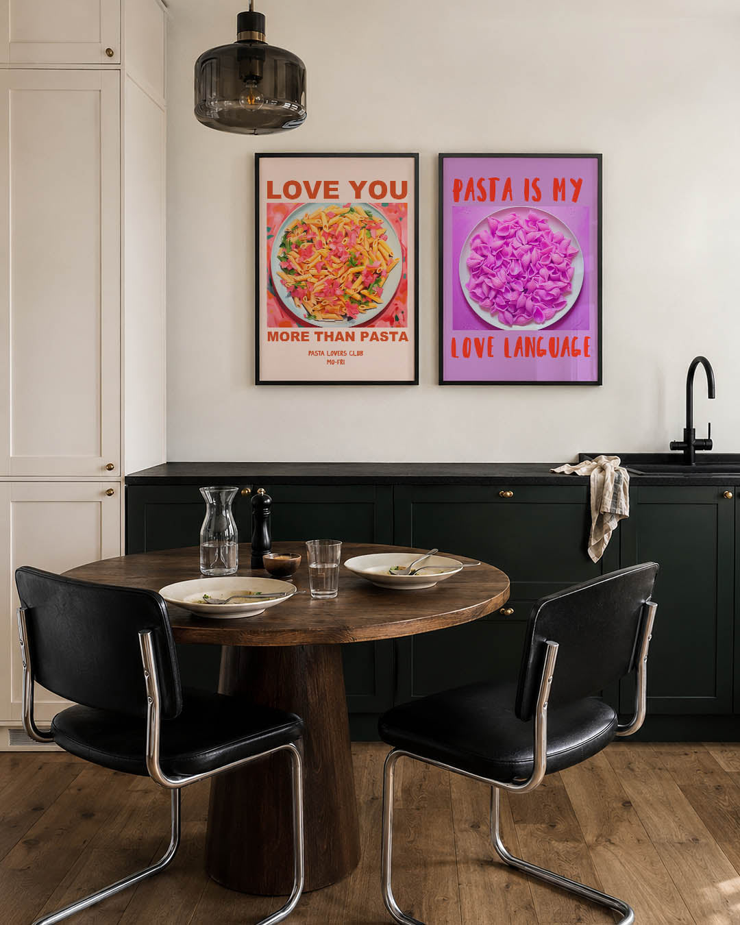 Kleurrijke pastaschotel Posterset