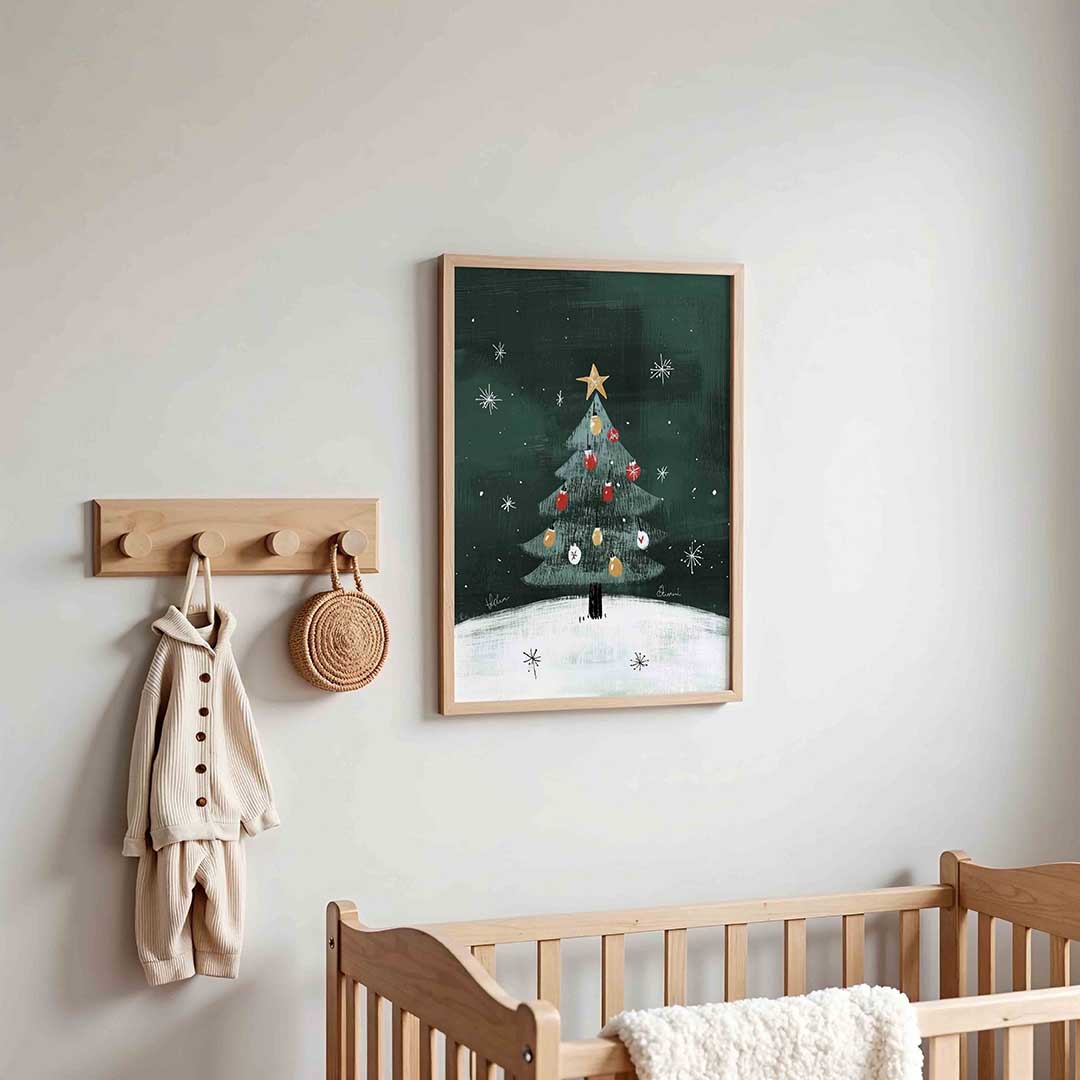 Kerstboom met ster Poster