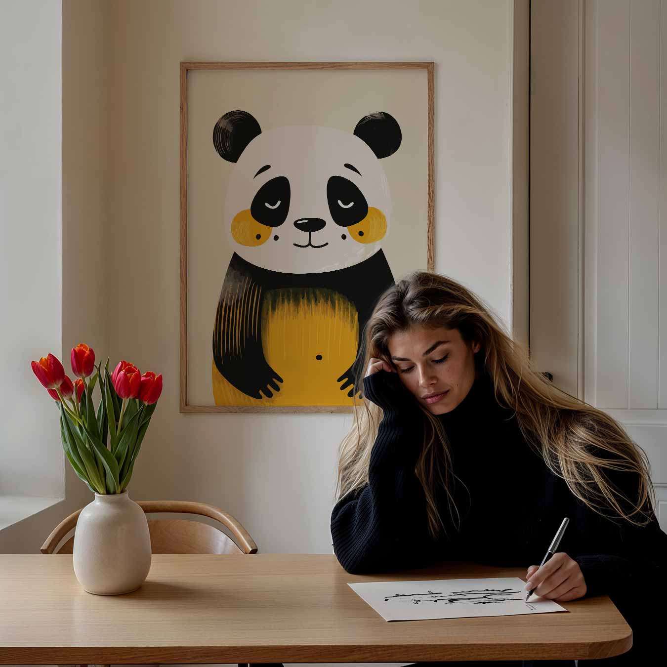 Schattige Dromerige Panda Poster-WallArtistic