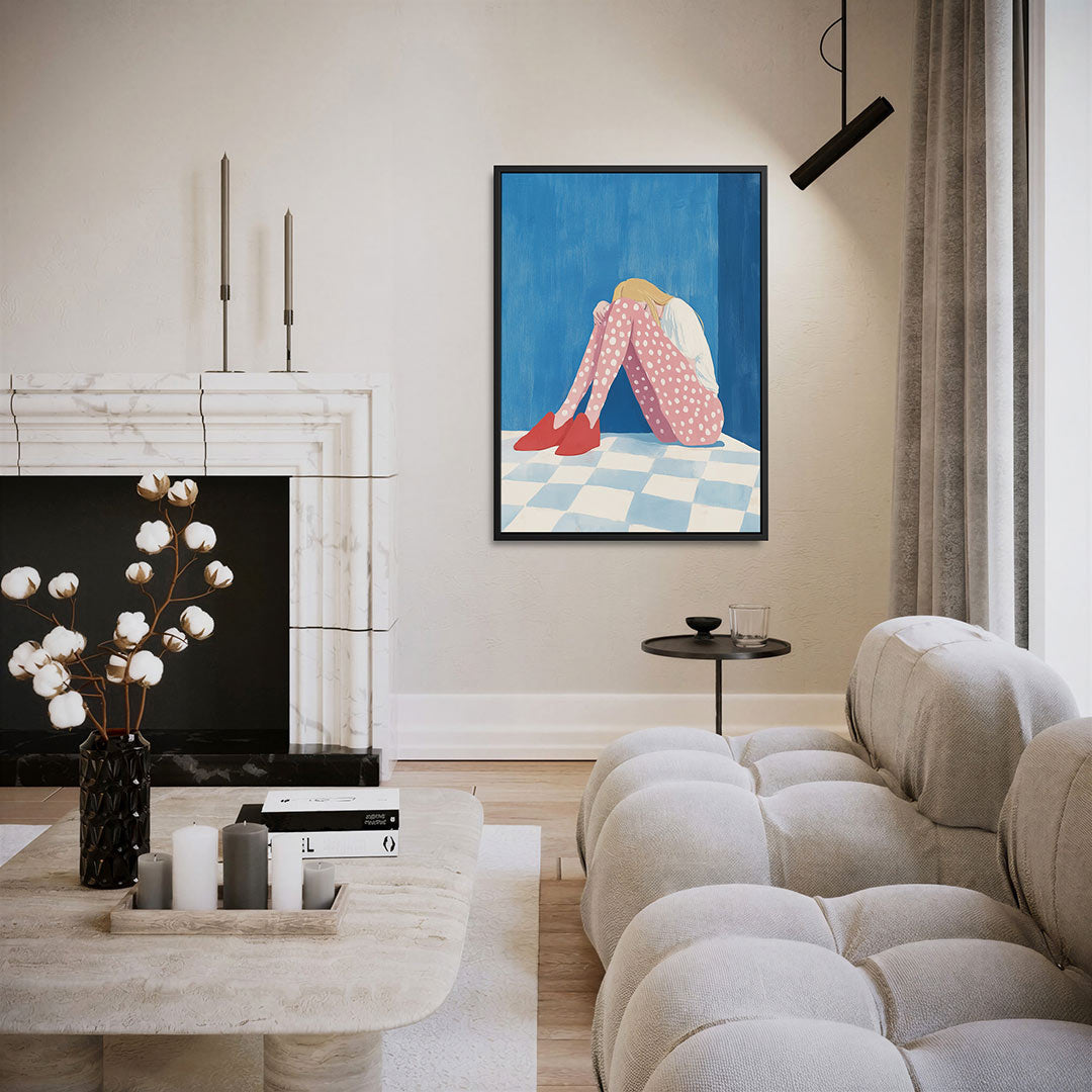 Vrouw in patronen Kunstwerk