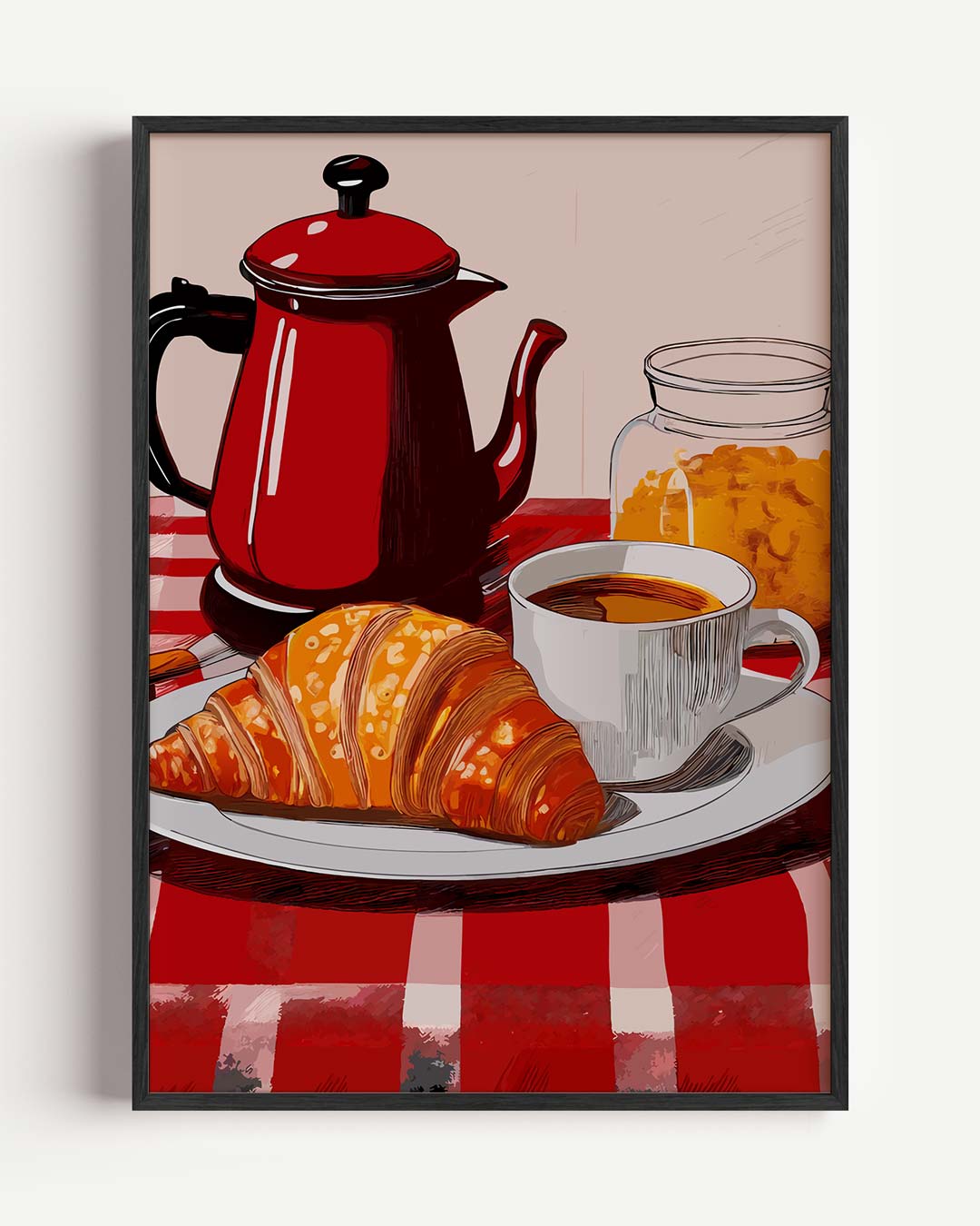Franse Ontbijt Sfeerposter-WallArtistic