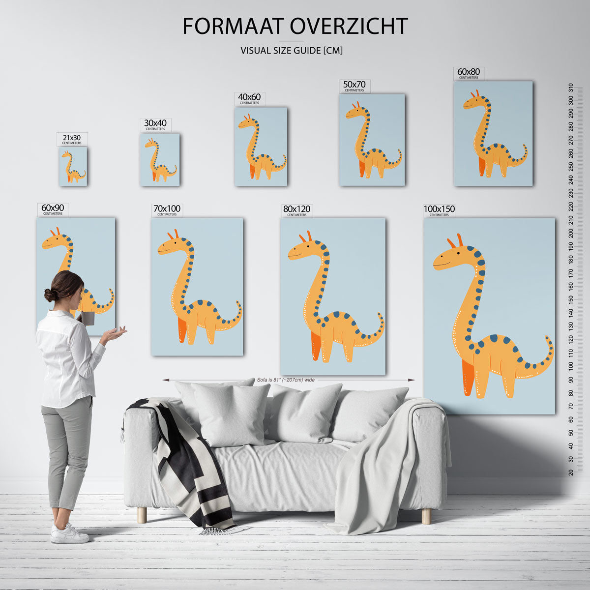 Giraffe illustratie Poster