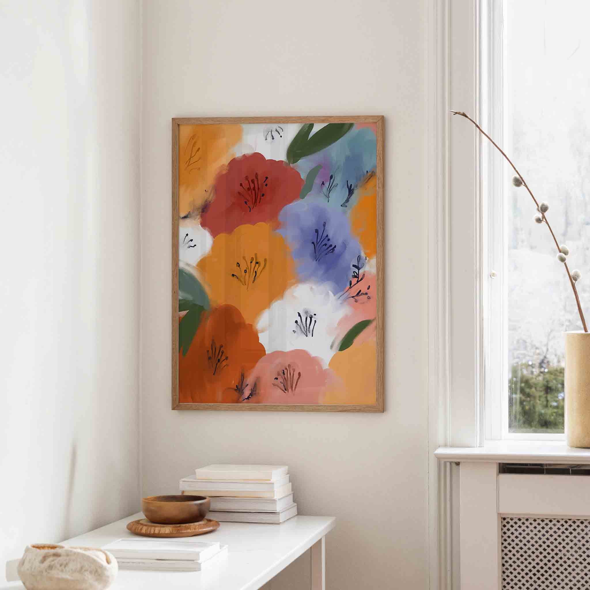 Bloemen in levendige kleuren Poster