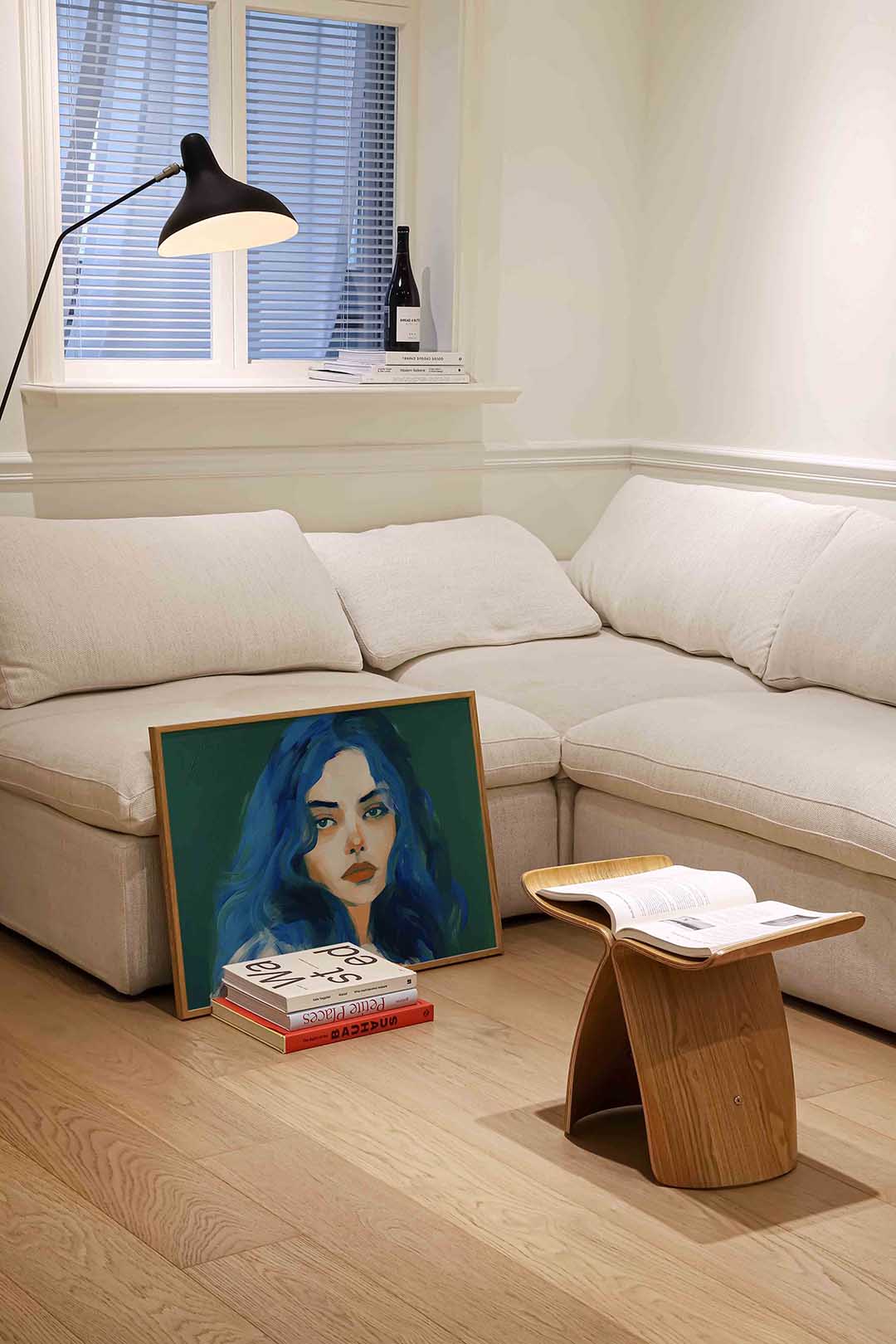 Vrouw met blauwe haren Poster