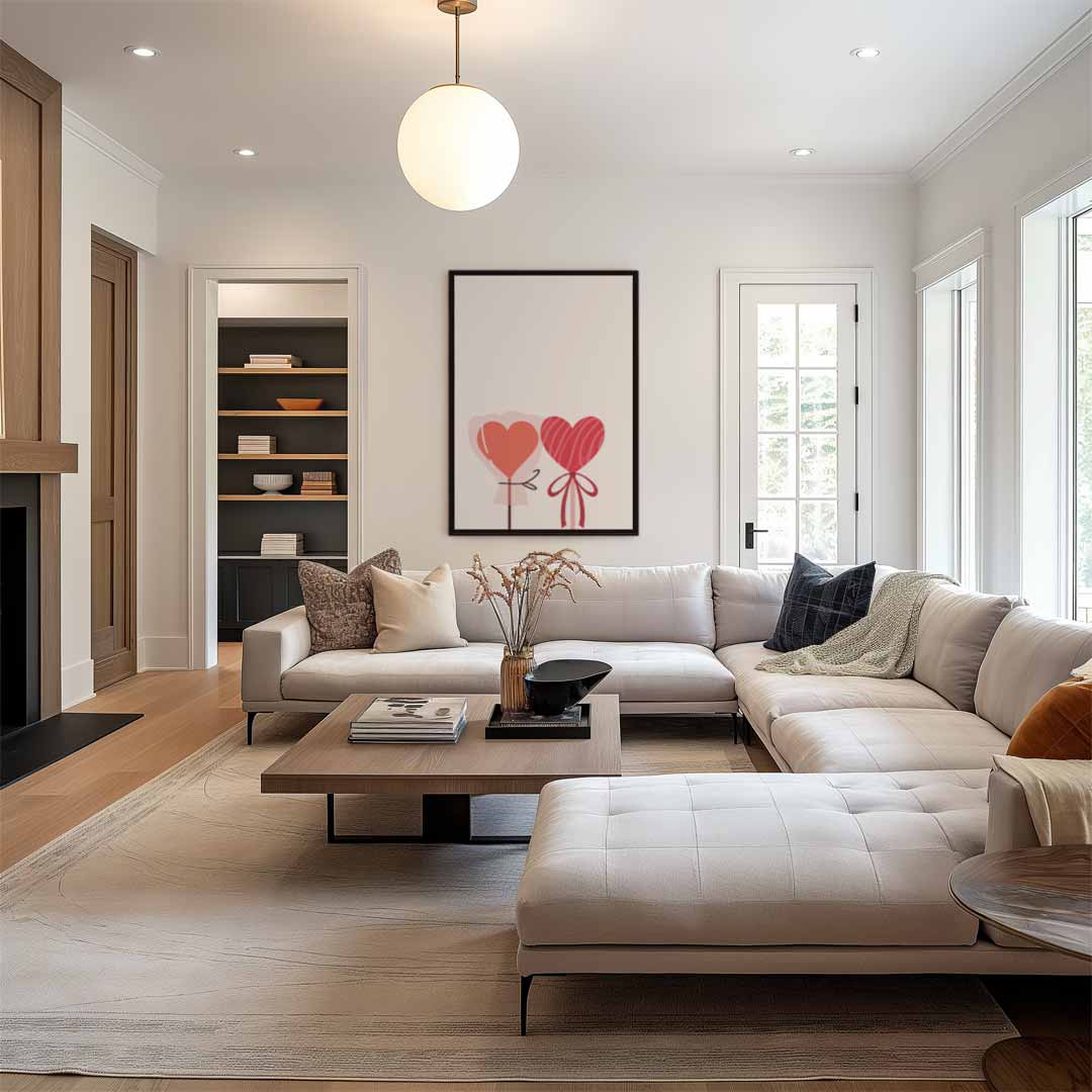 Hart Lollie Illustratie Kunstwerk-canvas-dibond-plexiglas-wanddecoratie-WallArtistic