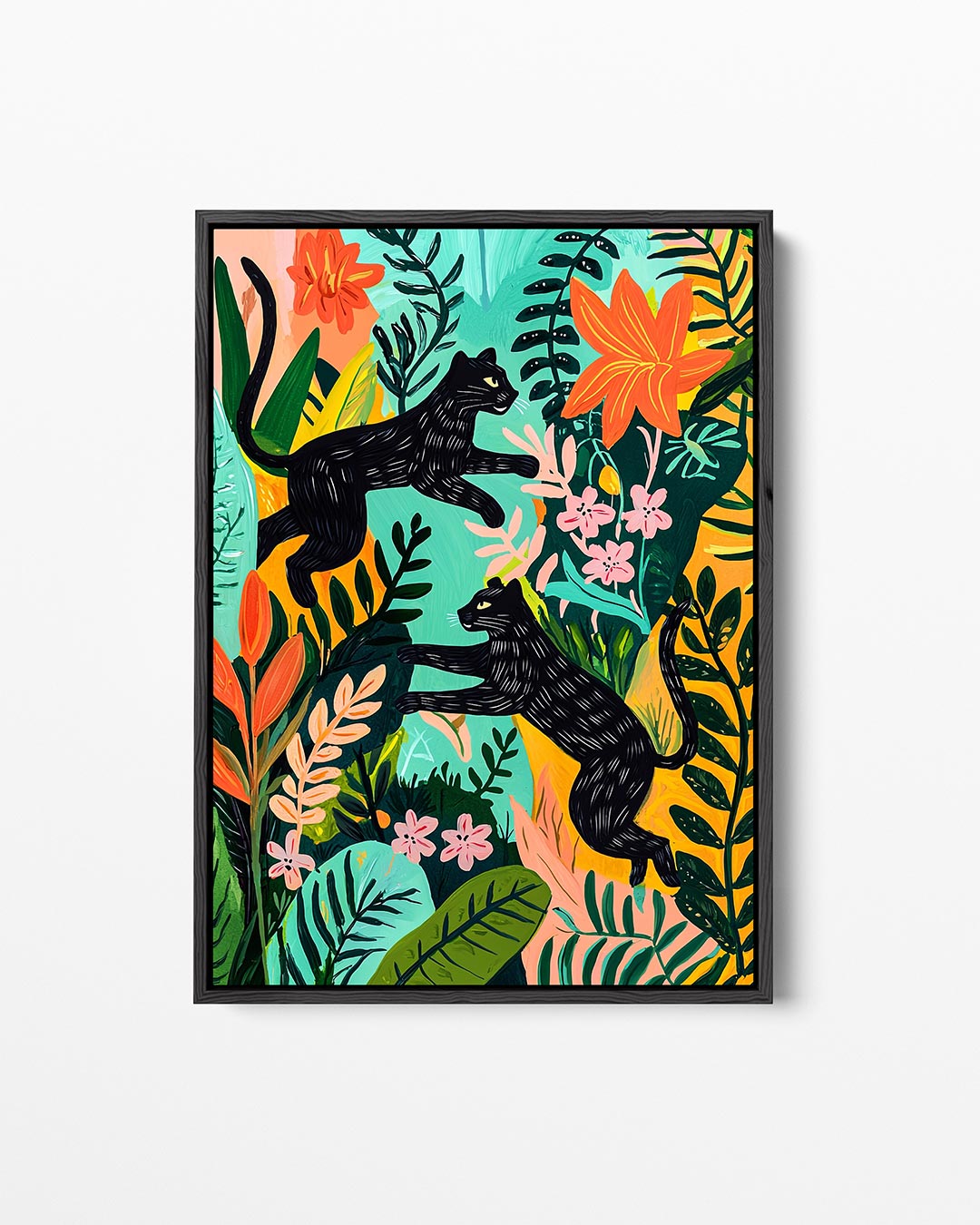 Speelse dieren in jungle Kunstwerk