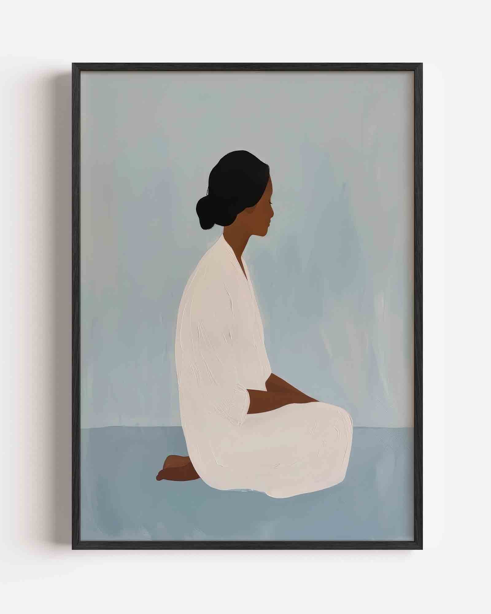 Zittende figuur Poster