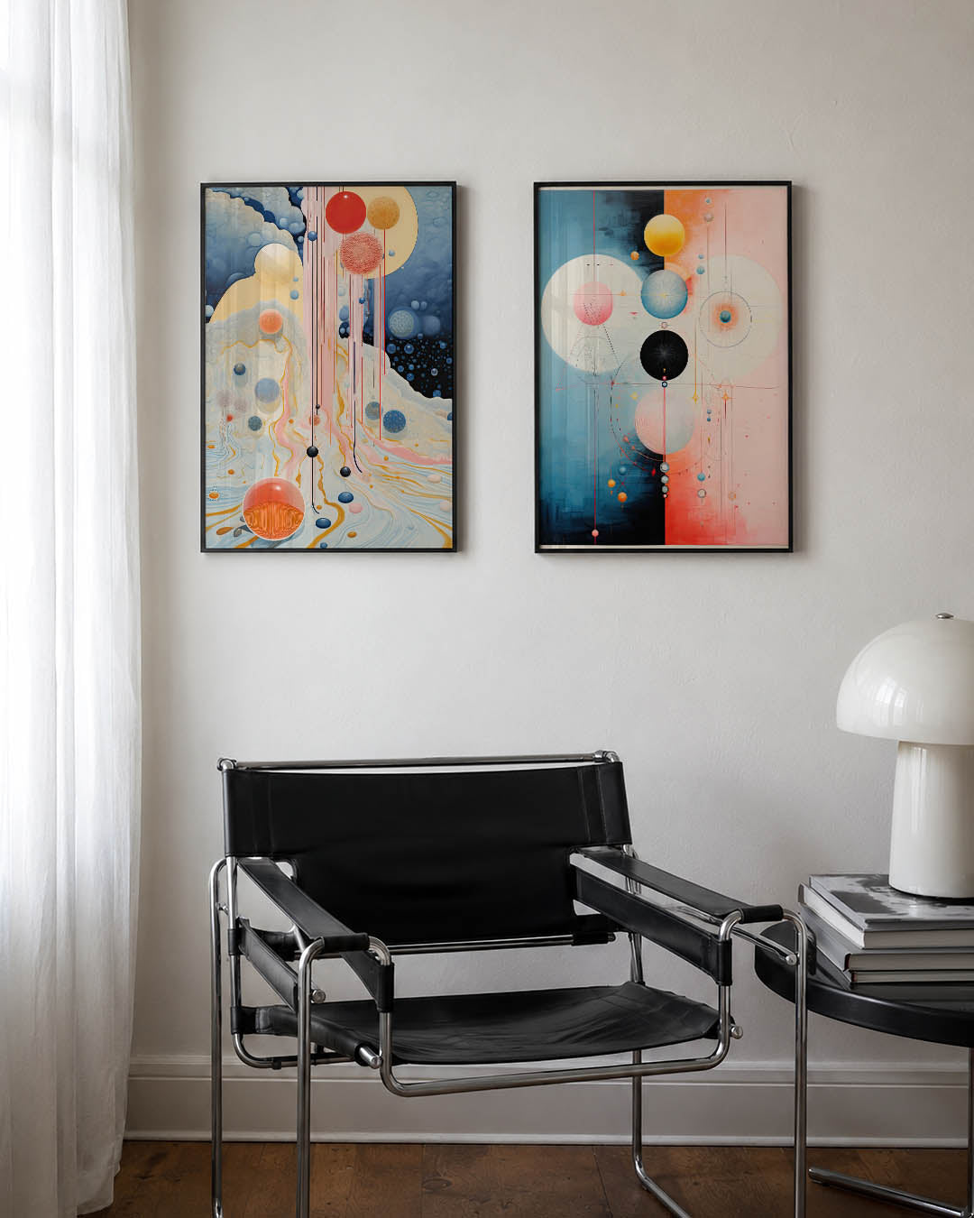 Kleurrijke bolvormen Posterset