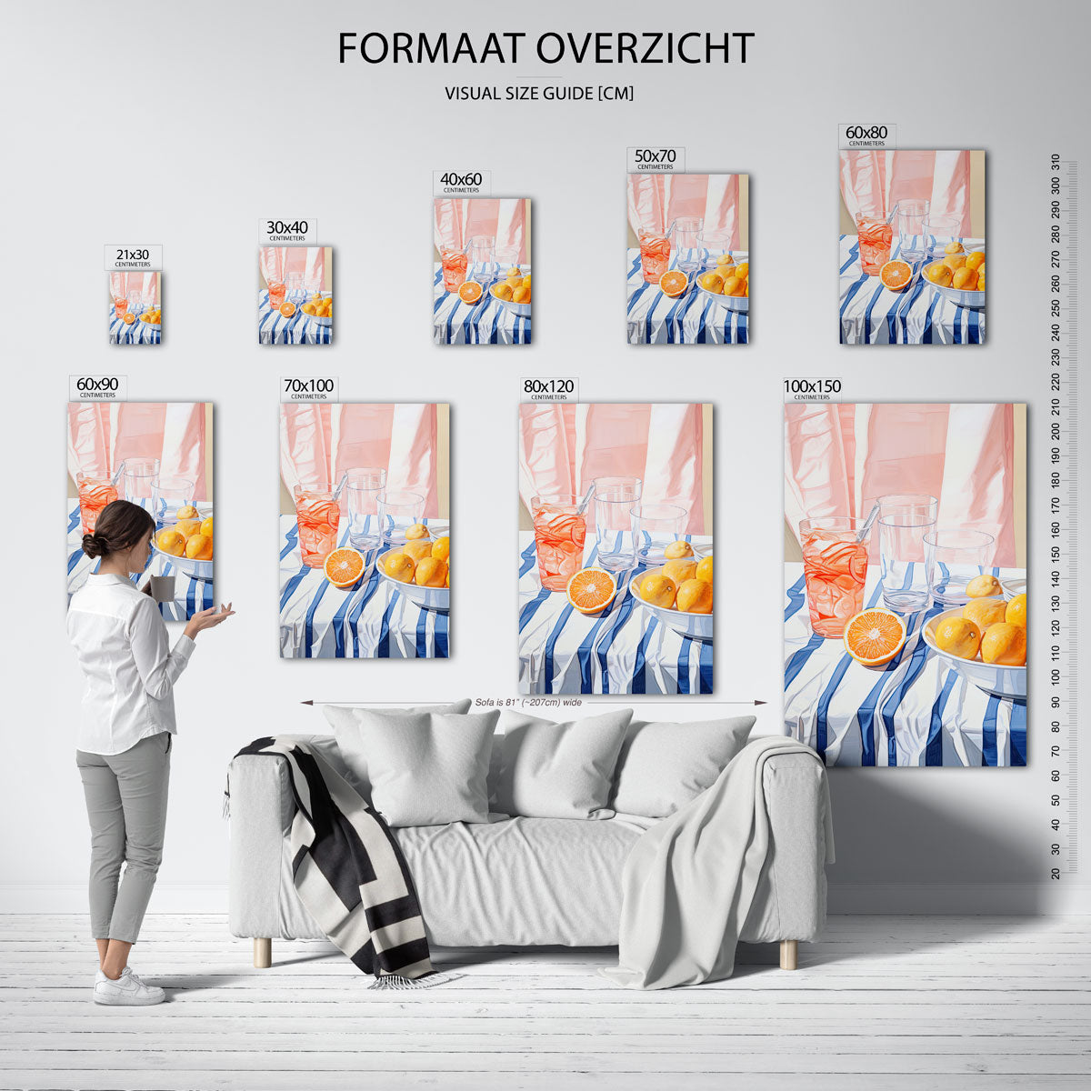 Citrus en glazen Poster