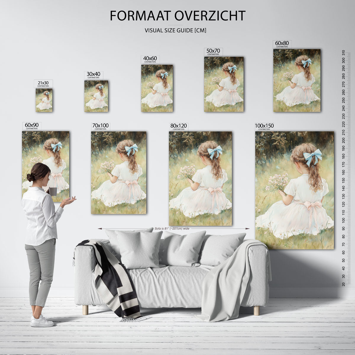 Meisje met bloemen Poster