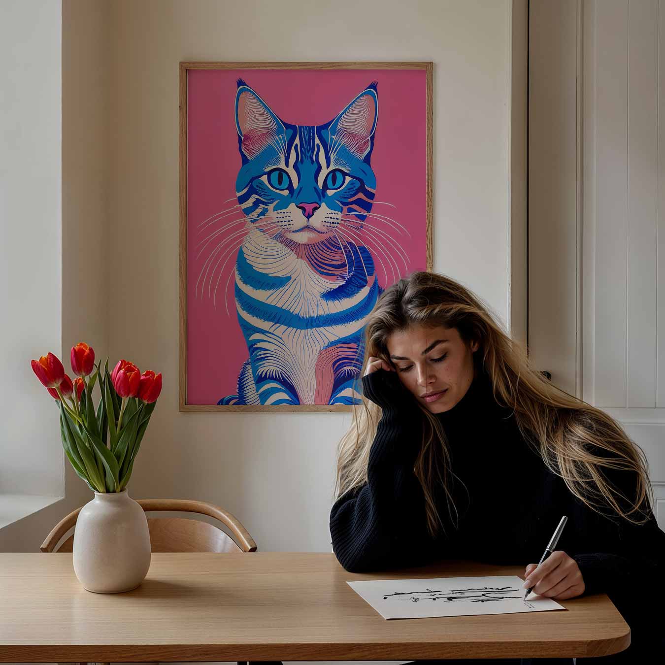 Hippe Kattenkunst Poster-WallArtistic
