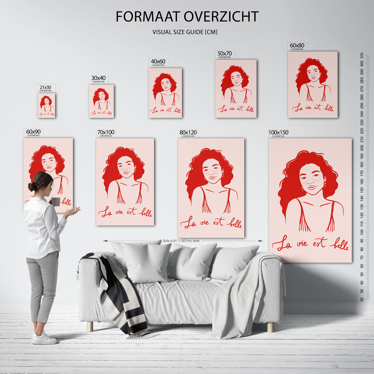 Vrouw met rode tekst Poster