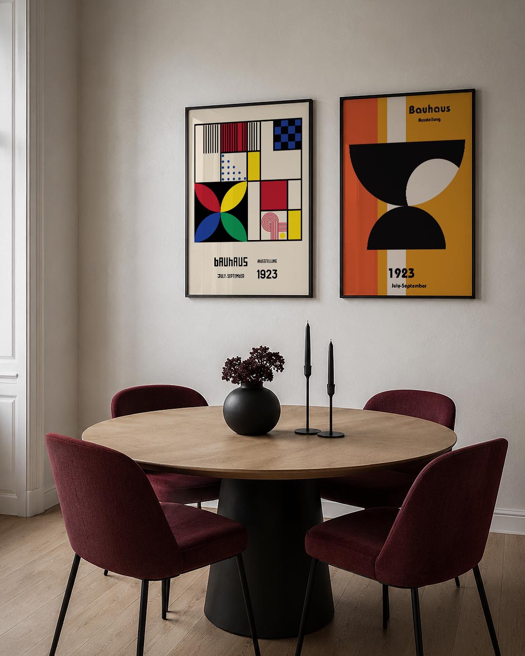 Kleurrijke vlakverdeling Posterset