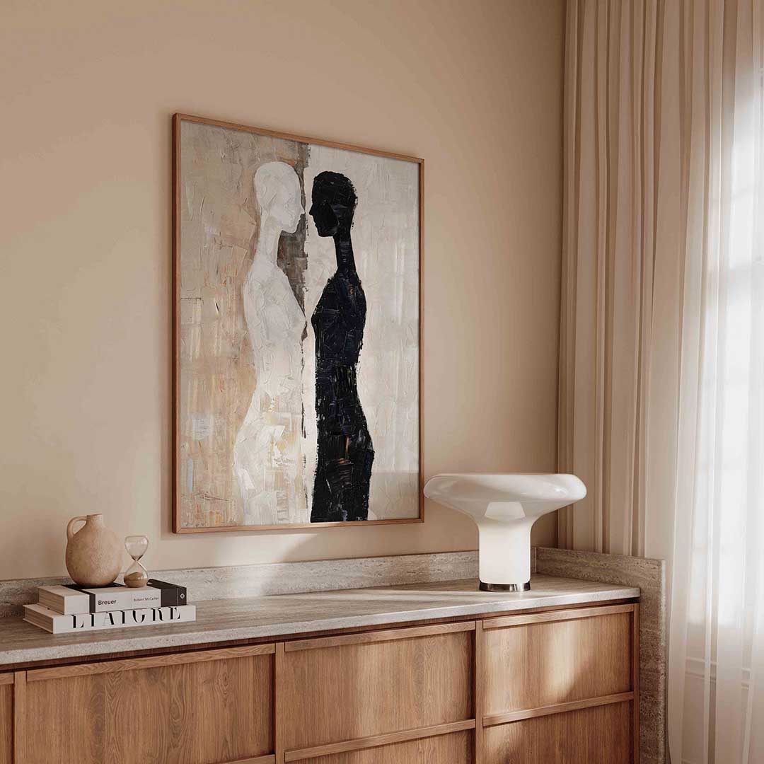 Twee silhouetten Poster