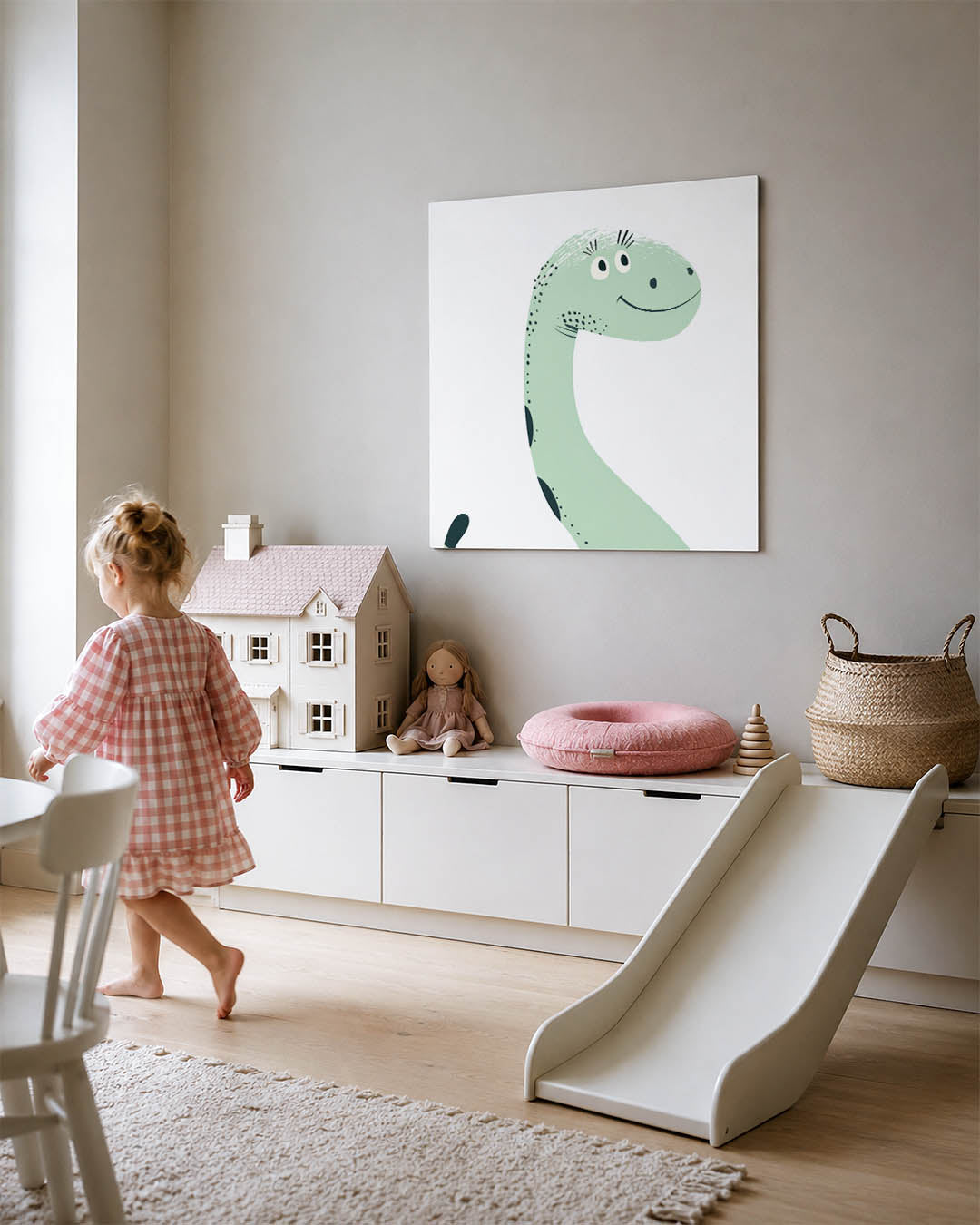 Vrolijke dinosaurus illustratie Kunstwerk