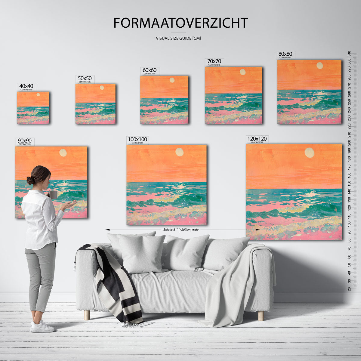 Zonsondergang boven zee Poster