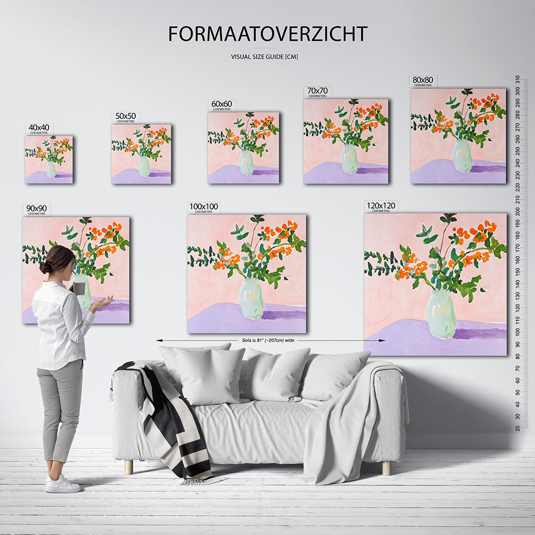 Vrolijke bloemenvaas Kunstwerk