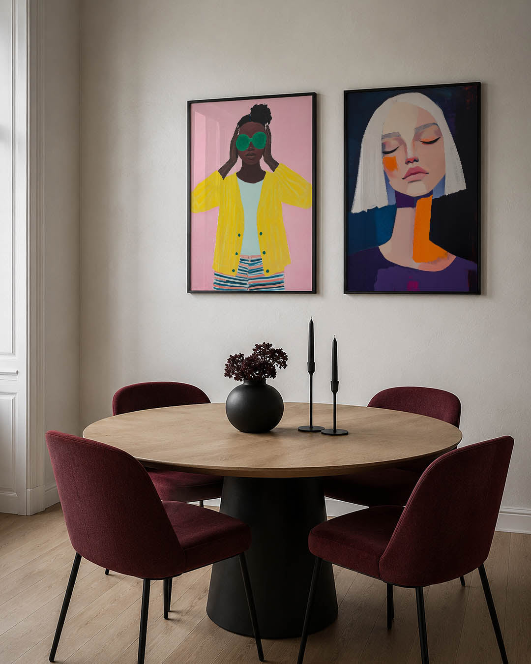Kleurrijke portretuitstraling Posterset