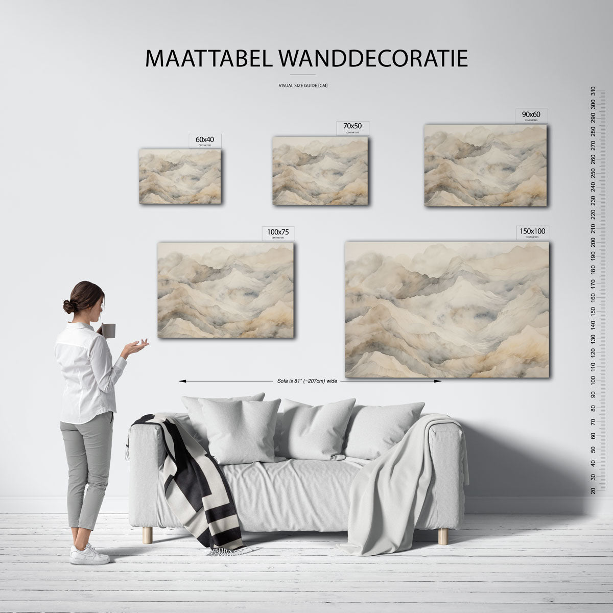 Zachte berglandschappen Kunstwerk