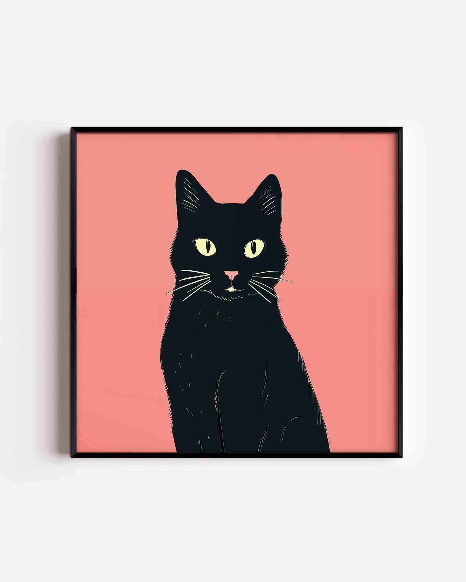 Zwarte kat Poster
