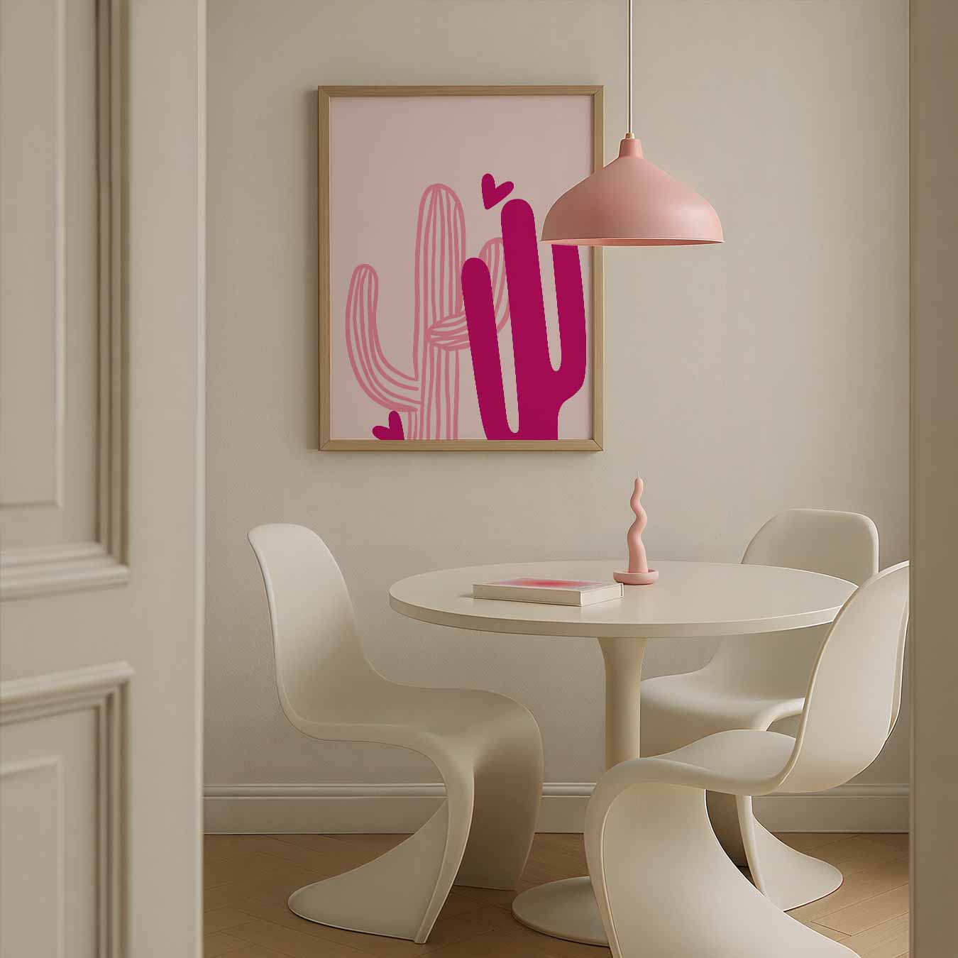 Vrolijke Cactus Harten Poster-WallArtistic