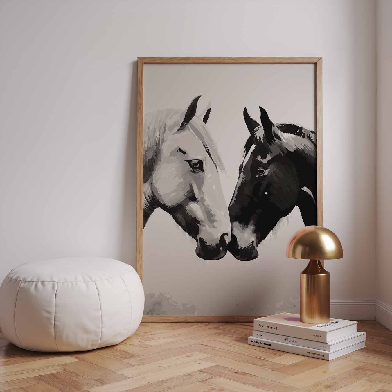 Twee Paarden Vriendschap Poster-WallArtistic