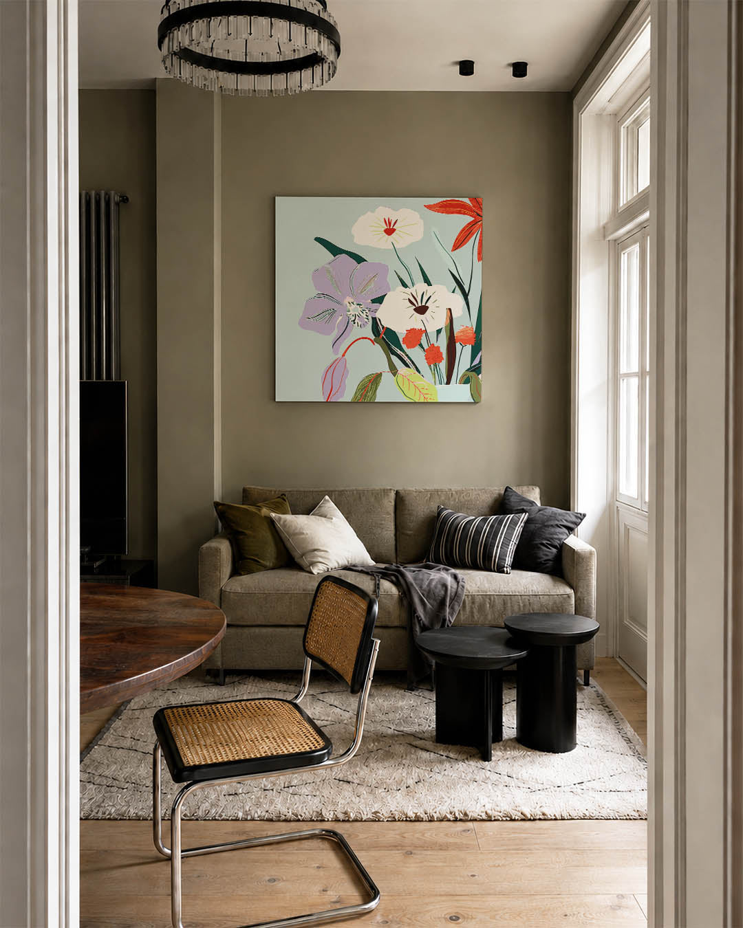Bloemrijke compositie Kunstwerk