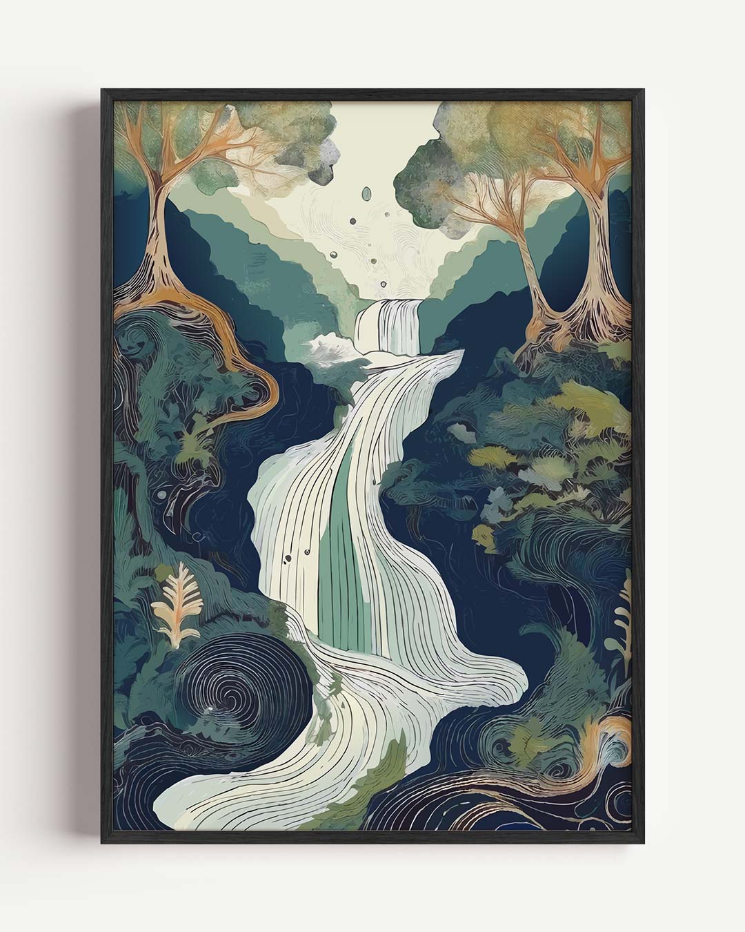 Dromerige Waterval Poster-WallArtistic