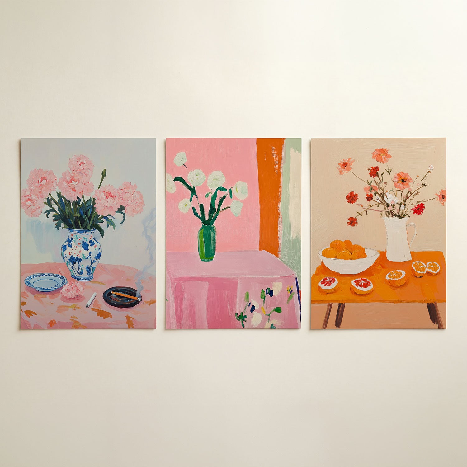 Bloemen en rook Posterset