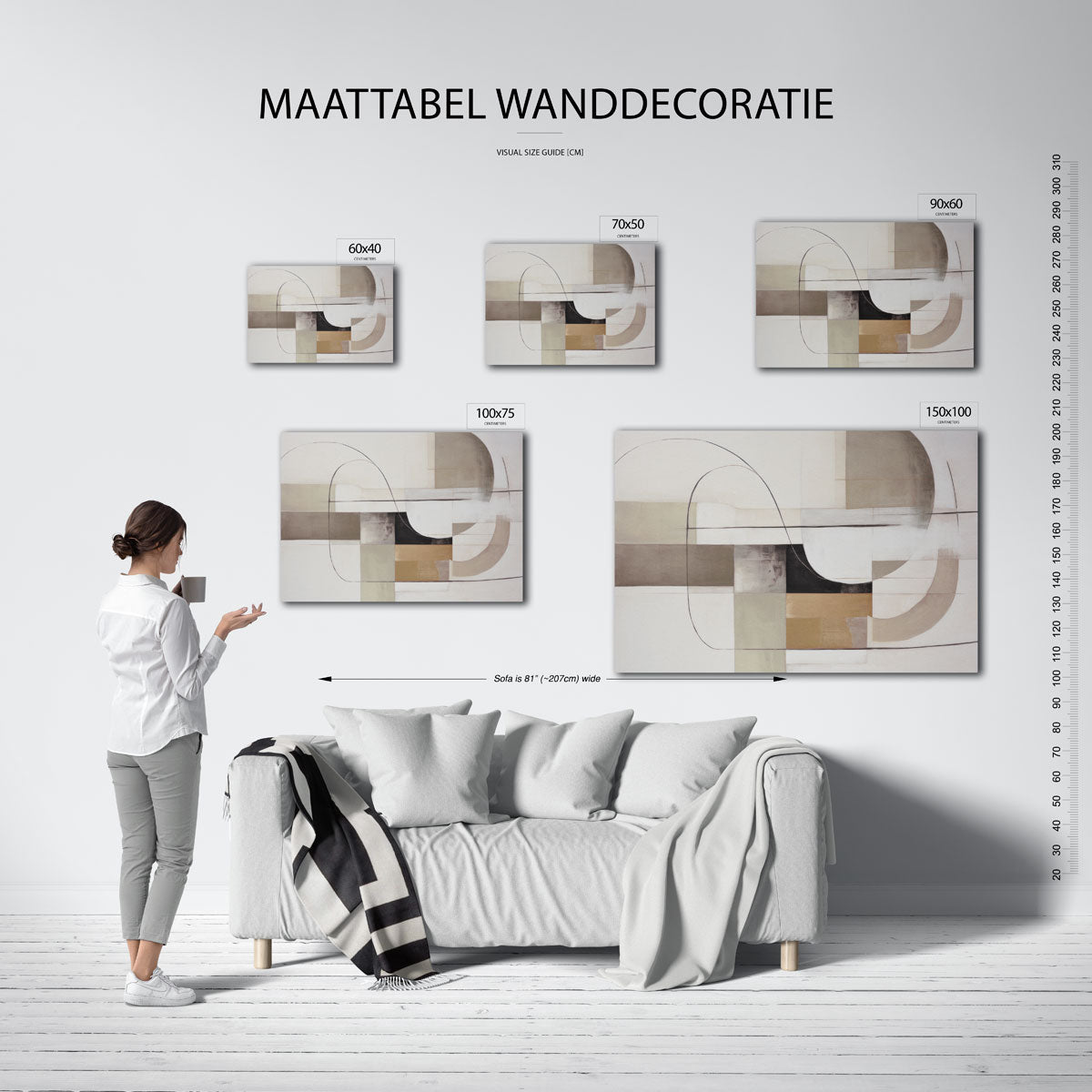 Geometrische lijnen compositie Kunstwerk