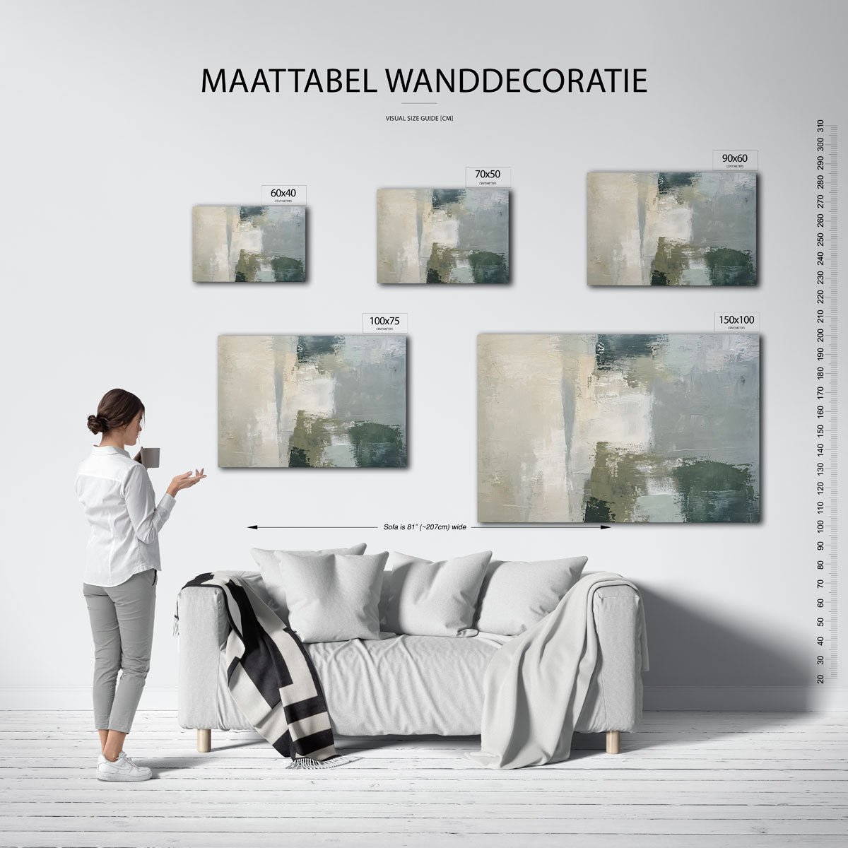 Rustige kleurencompositie Kunstwerk