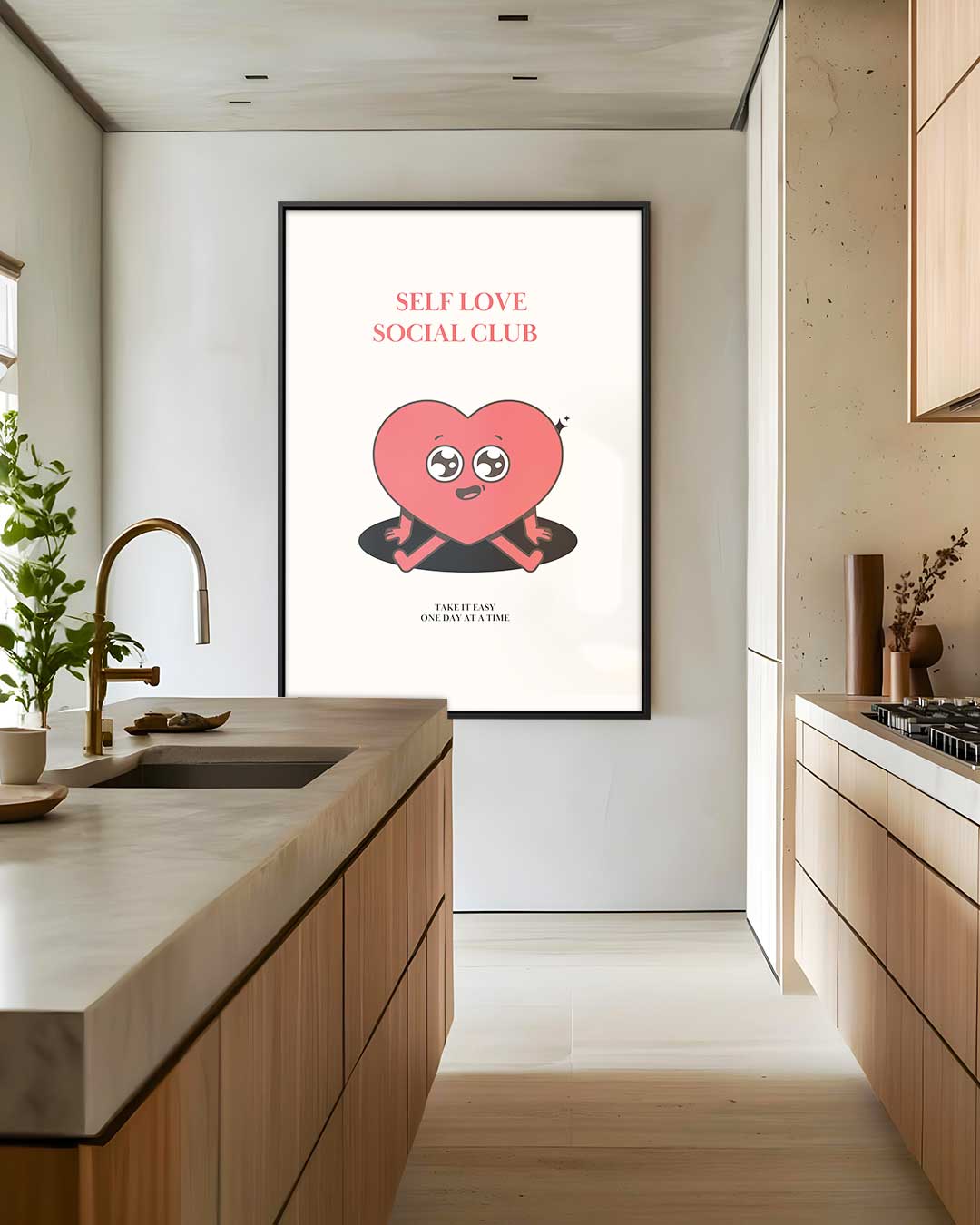 Schattig Zelfliefde Hart Kunstwerk-canvas-dibond-plexiglas-wanddecoratie-WallArtistic