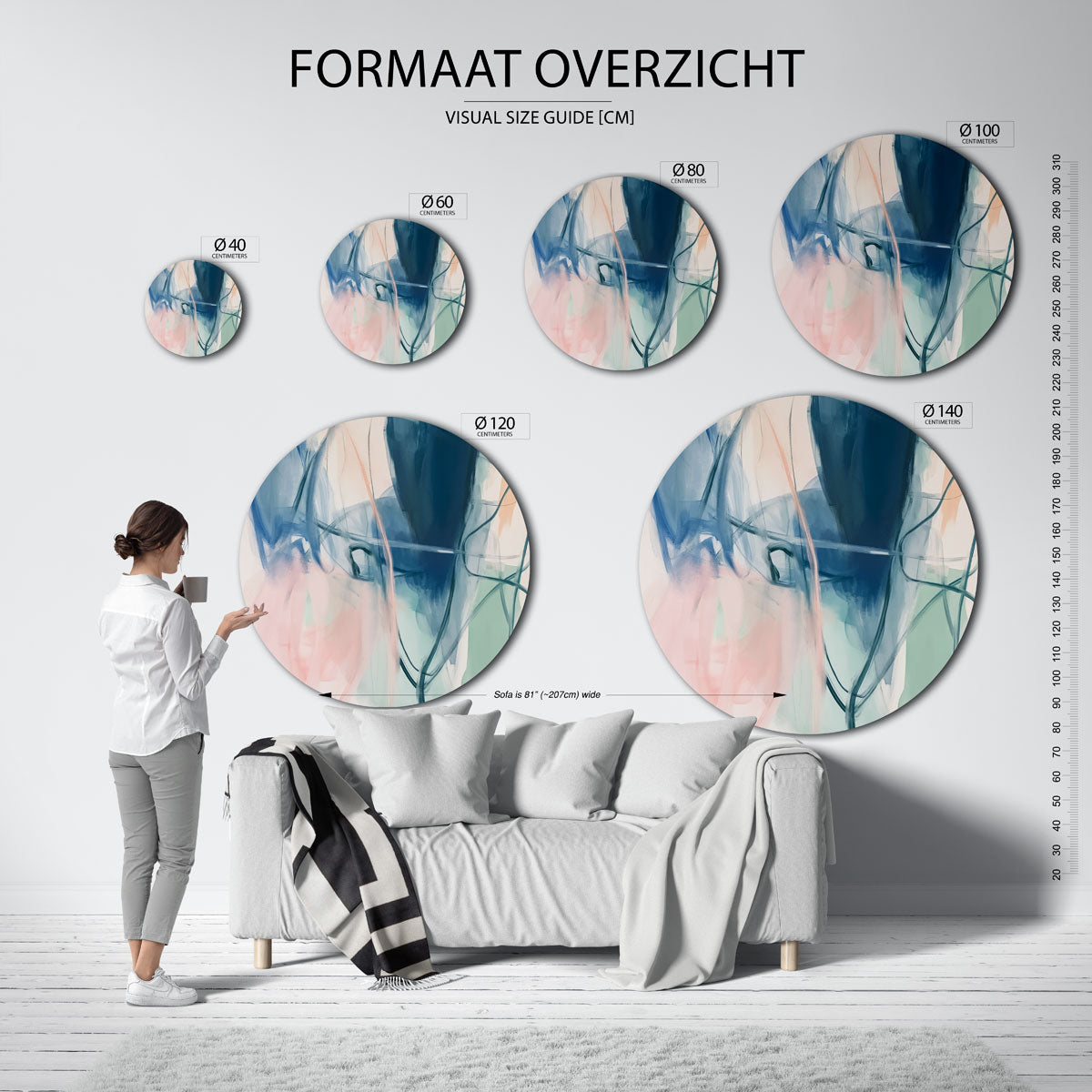 Abstracte vormen Muurcirkel