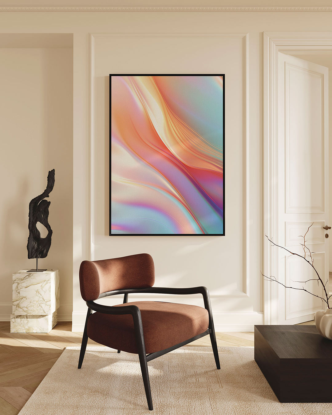 Vloeiende kleuren golf Kunstwerk