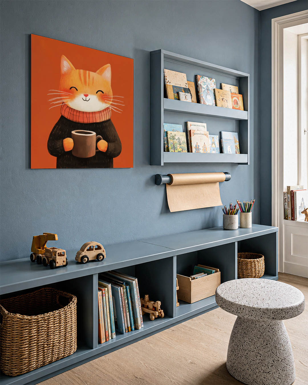 Vrolijke kat illustratie Kunstwerk