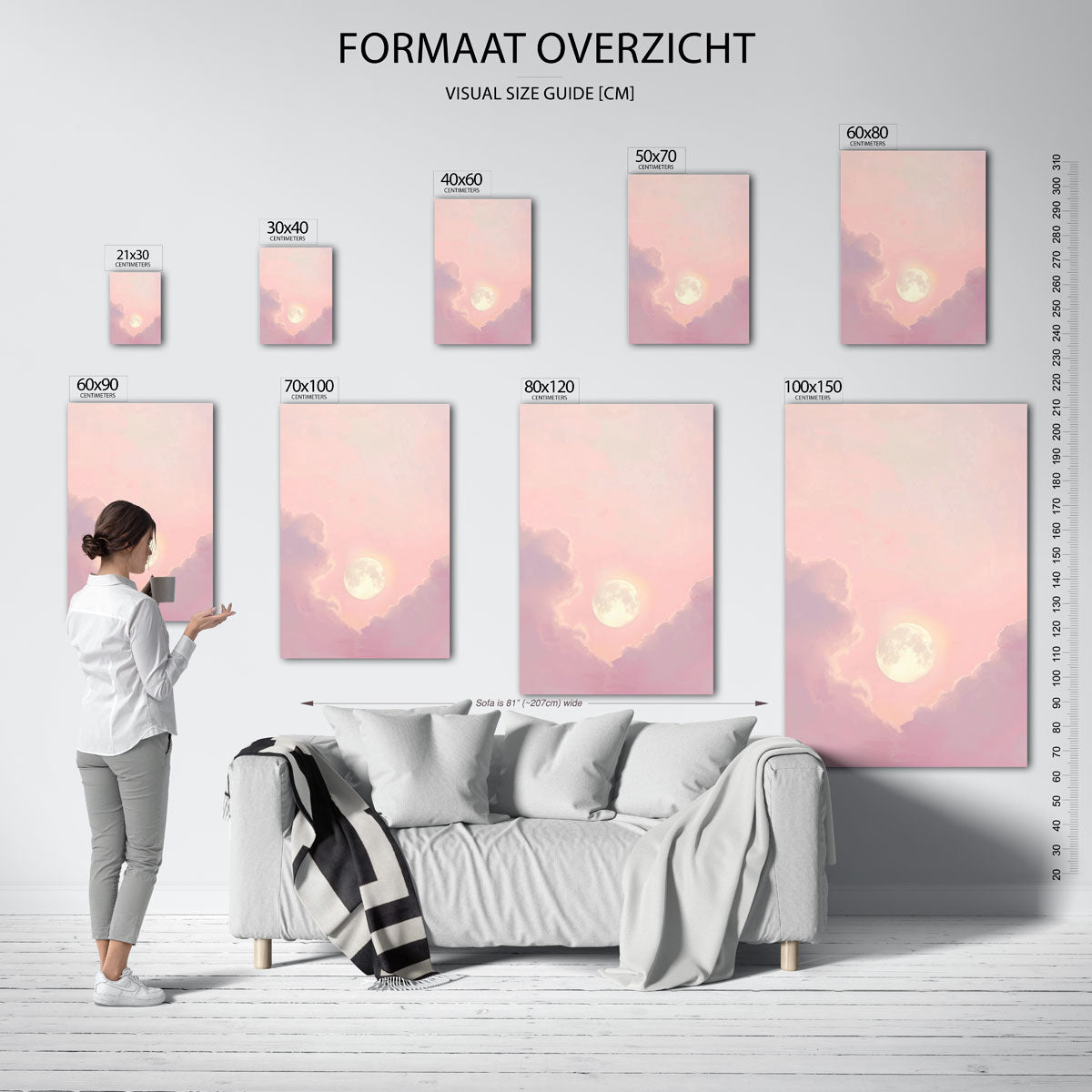 Maan en wolken Poster