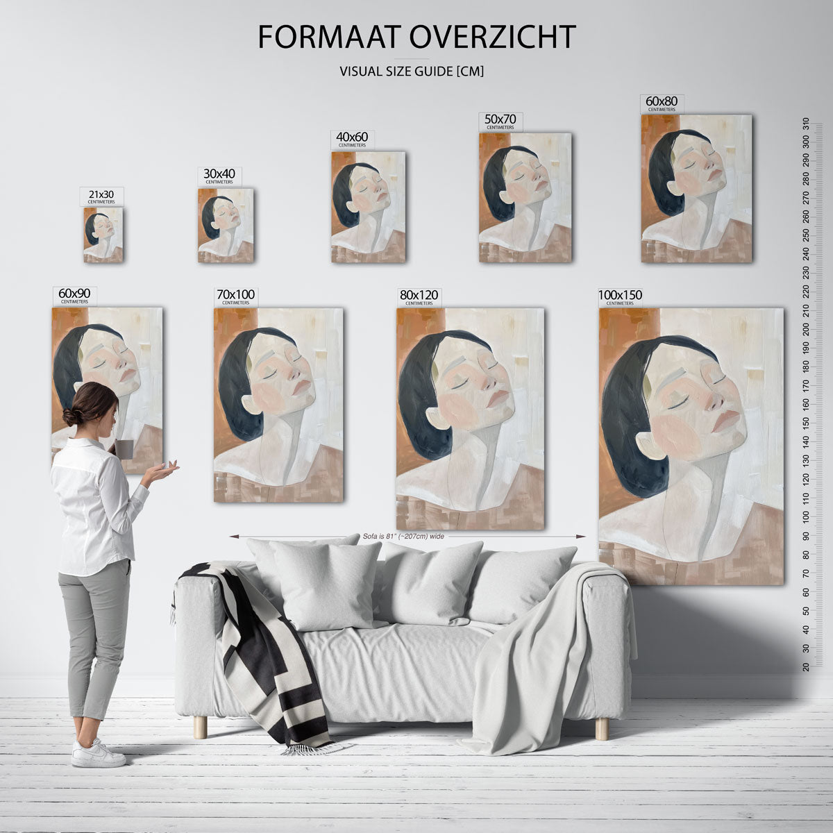 Vrouw met gesloten ogen Poster