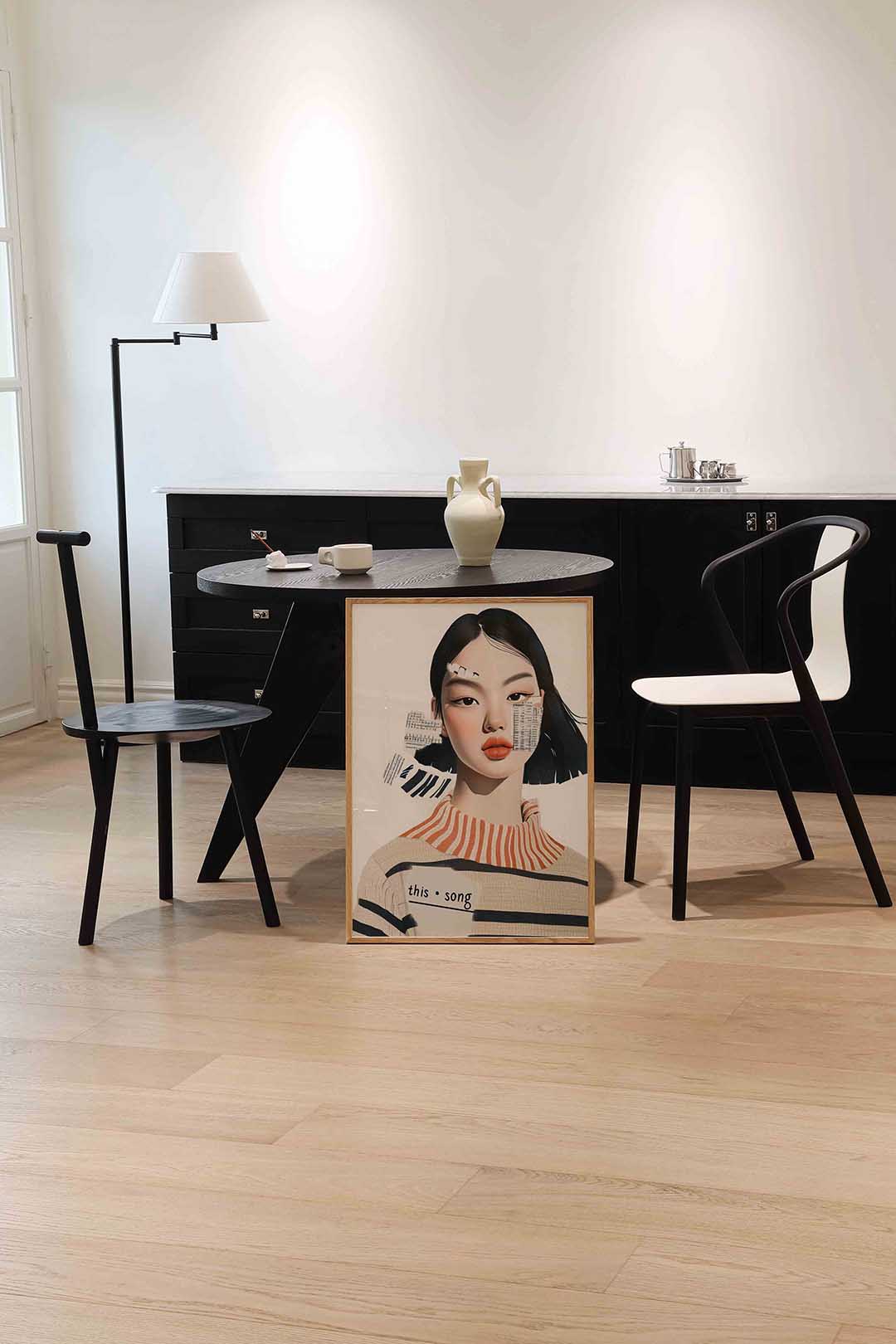 Vrouw met tekst en muziek Poster