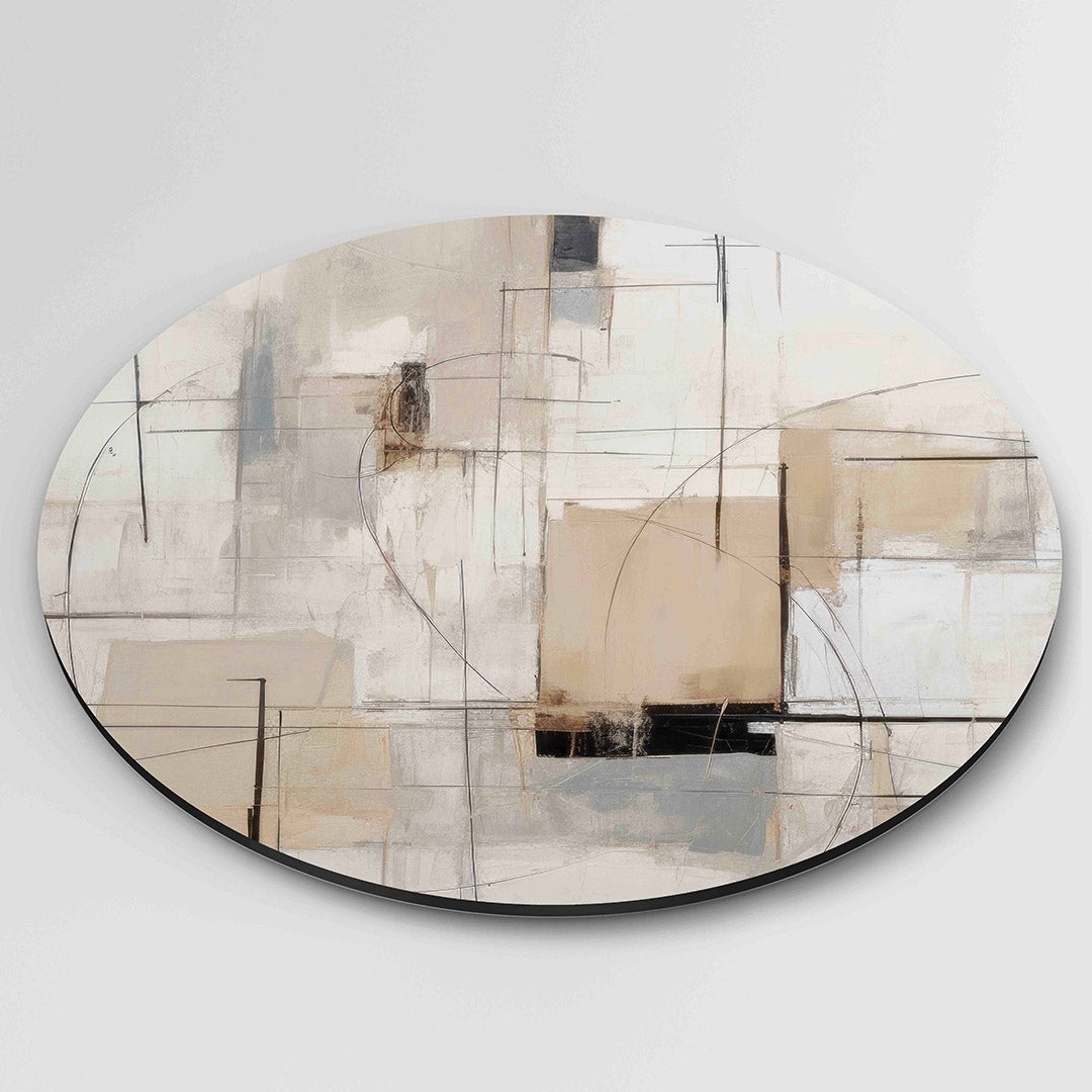 Abstracte lijnen en vlakken Muurcirkel