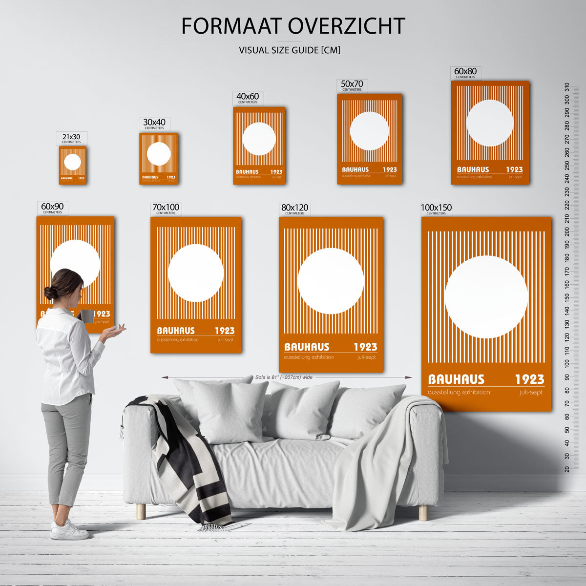 Lijnen en cirkel Poster