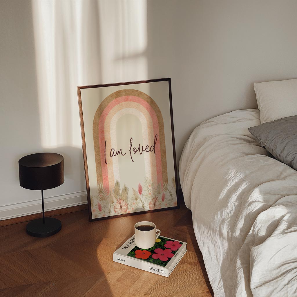 Boho Regenboog Poster met Inspirerende Quote Poster-WallArtistic