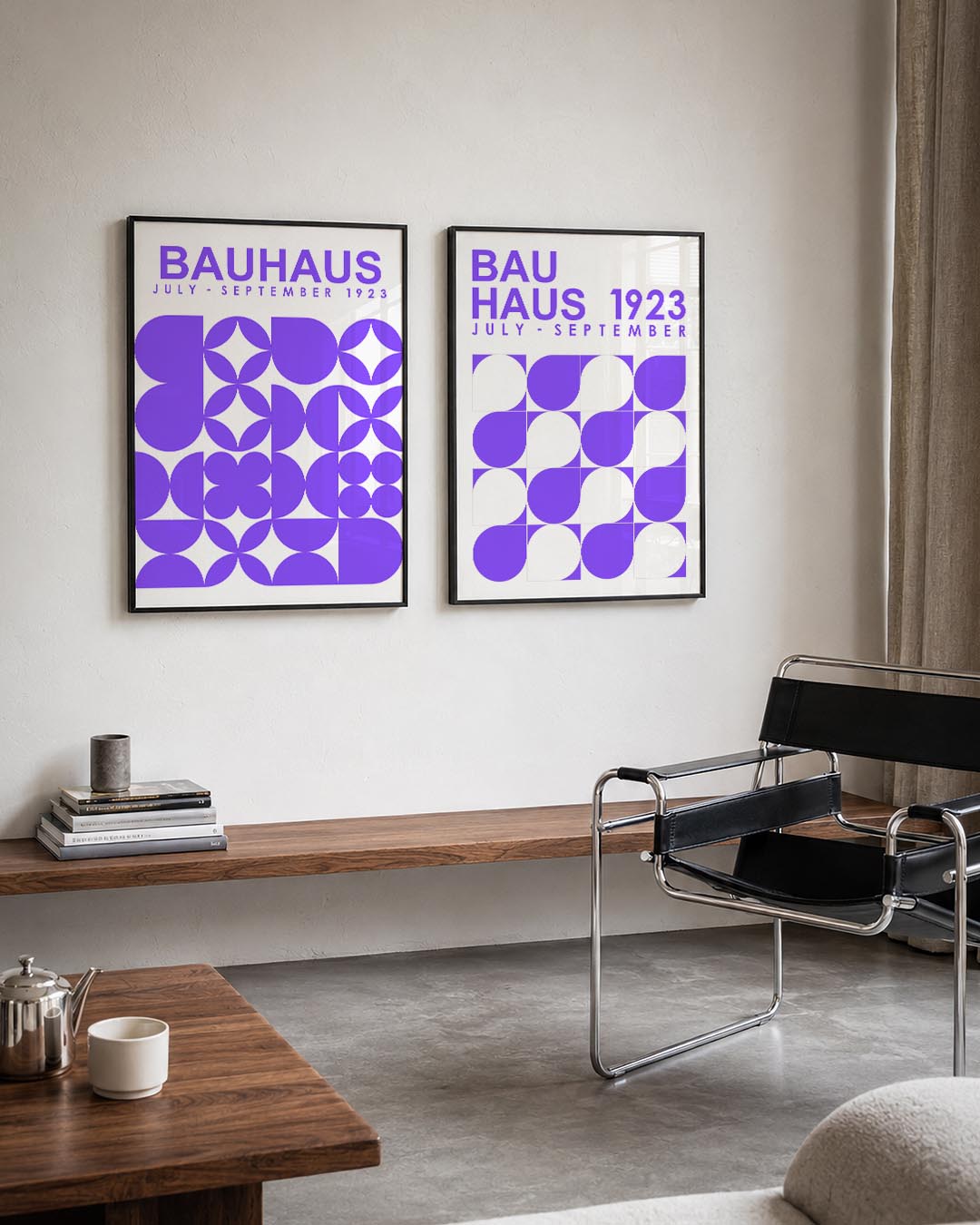 Vormenspel in paars Posterset
