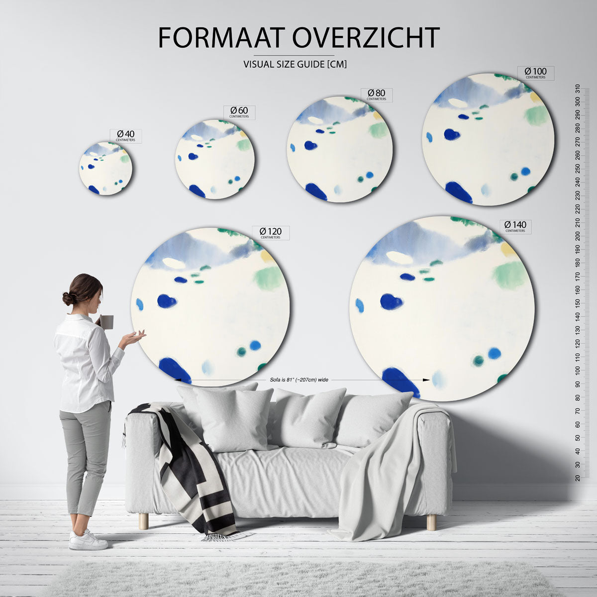 Vormen en kleuren Muurcirkel